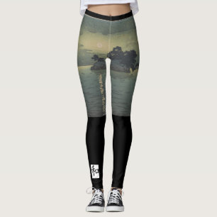 Leggings Piernas NEGRAS IMPRESIÓN DE BLOQUEO DE AGUA JAPONE