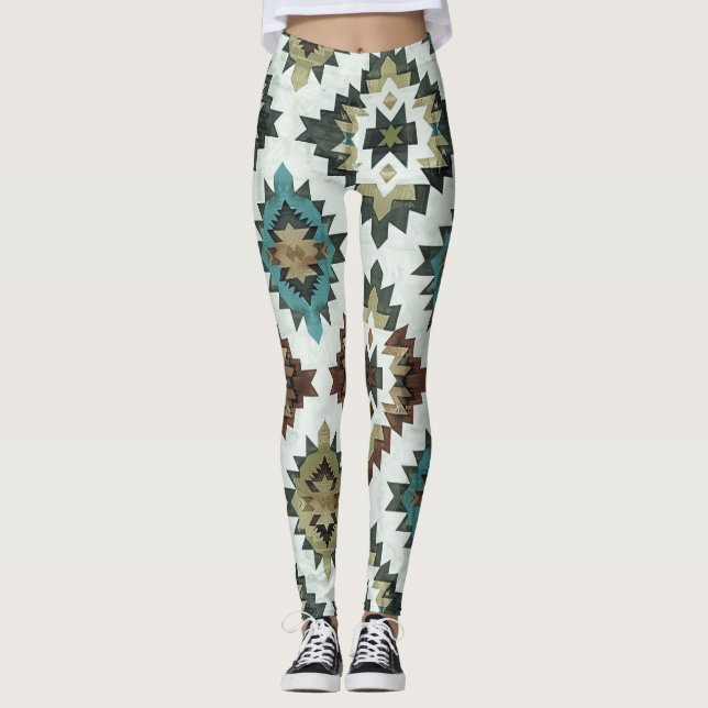 Leggings Piernas occidentales rusticas azules (Anverso)