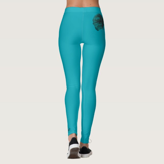 Leggings Piernas Personalizados azules, Rosa Verde azulado  (Reverso)