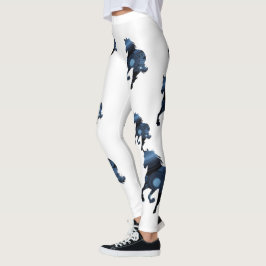 Leggings Piernas Personalizados de arte de caballos azules