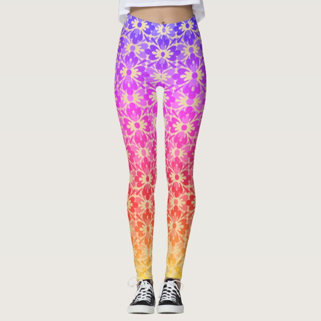 Leggings Piernas potentes de flor arco iris (Anverso)