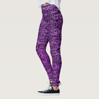Leggings Piernas púrpuras animales Imprimir jungla jaguar