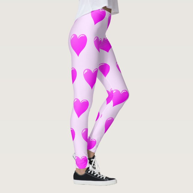 Leggings Piernas púrpuras con corazón - Elegir color (Derecha)
