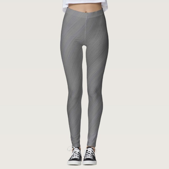 Leggings Piernas rayadas con ondulación gris (Anverso)