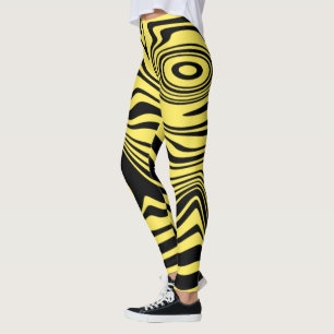 Leggings Piernas rayadas de color amarillo negro escogen co