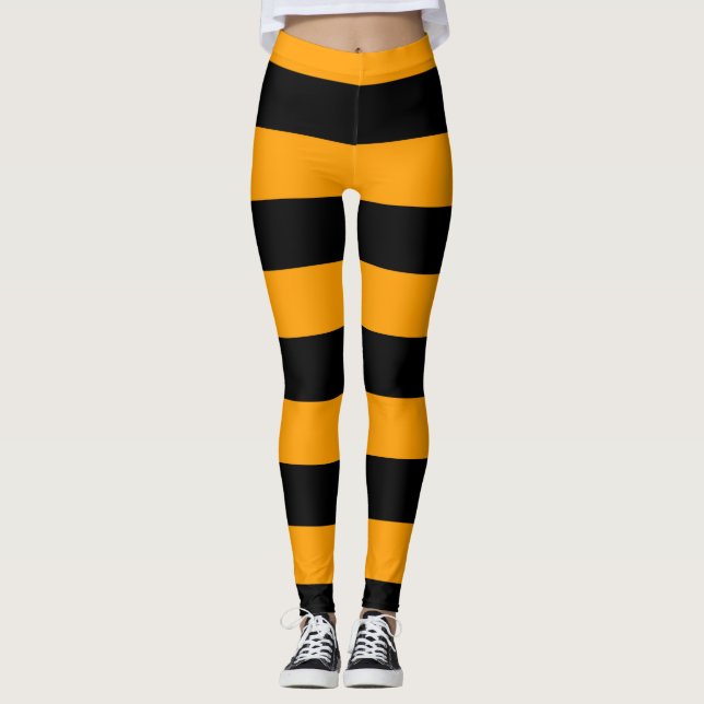 Leggings Piernas rayadas en blanco y negro (Anverso)