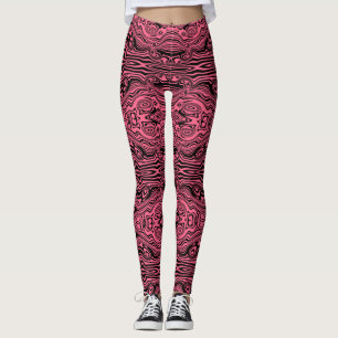 Leggings Piernas rayadas rosadas negras con color Personali