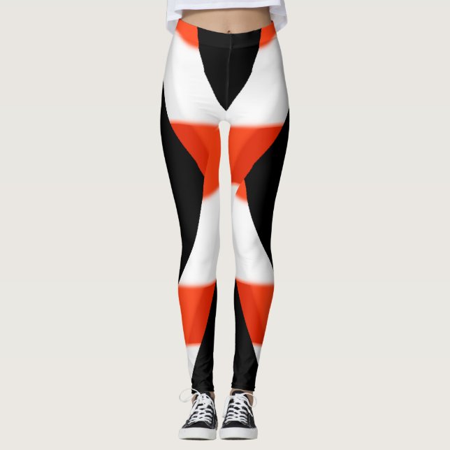 Leggings Piernas rojas, blancas y negras (Anverso)