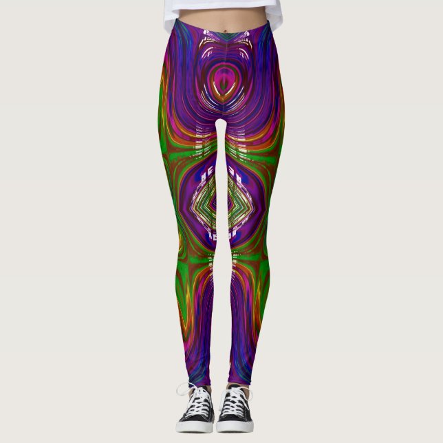 Leggings Piernas ~ rosa verde púrpura ~ Original (Anverso)