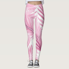 Leggings Piernas tropicales rosas y blancas