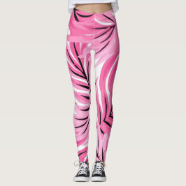Leggings Piernas tropicales rosas y blancas