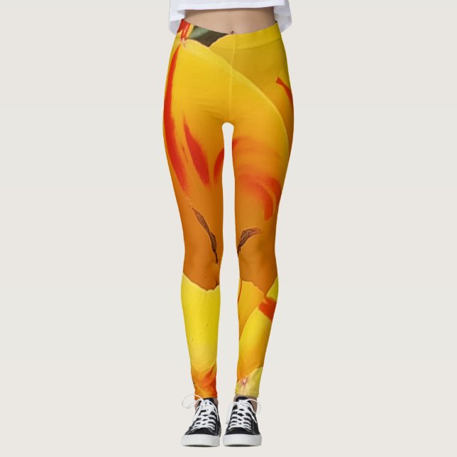 Leggings Piernas tulipanas amarillas (Anverso)