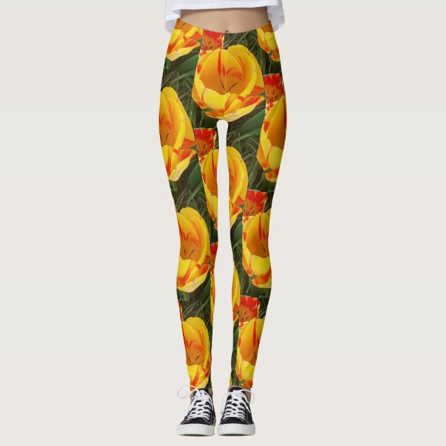 Leggings Piernas tulipanas amarillas primavera (Anverso)