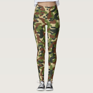 Leggings Piernas verdes y marrones de camuflaje