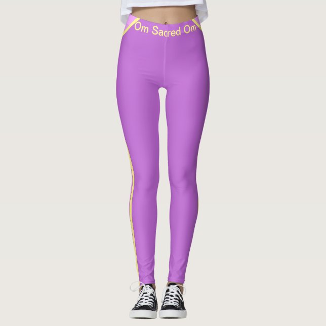 Leggings Piernas violetas de tres bandas (Anverso)