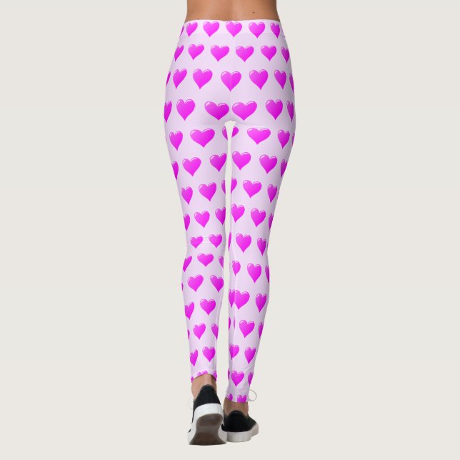 Leggings Piernas violetas púrpuras con corazón (Reverso)