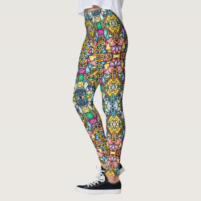 Leggings Piernas Vivas: ¡Medias con Patrones Únicos en Abun (Izquierda)