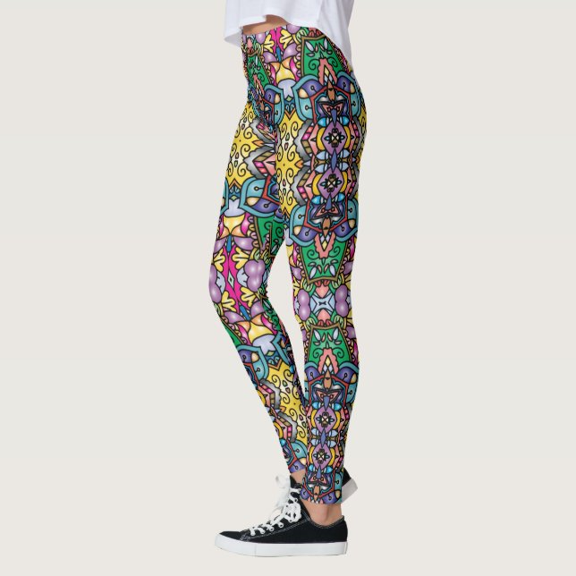 Leggings Piernas Vivas: ¡Medias con Patrones Únicos en Abun (Izquierda)