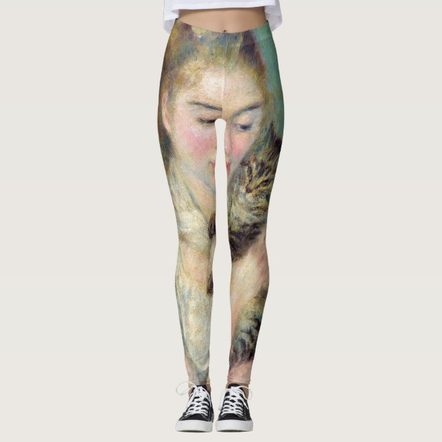 Leggings Pierre-Auguste Renoir - Mujer con un gato (Anverso)