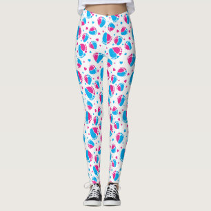 Leggings Pies y corazones bebé en color azul y rosa
