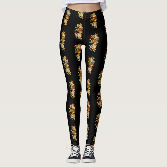 Leggings Pieza de rompecabezas de concienciación sobre el a (Anverso)