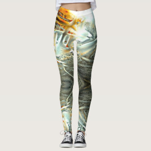Leggings Piezas de combustión de texturas grises a corte di