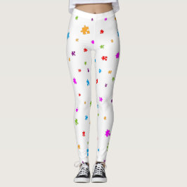 Leggings Piezas de rompecabezas de autismo de color arcoiri