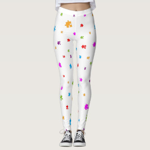 Leggings Piezas de rompecabezas de autismo de color arcoiri