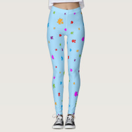 Leggings Piezas de rompecabezas del autismo de color arcoir