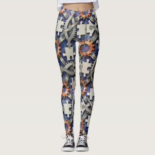Leggings Piezas de rompecabezas Patrón sin problemas