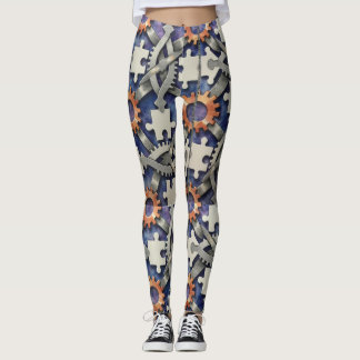 Leggings Piezas de rompecabezas Patrón sin problemas