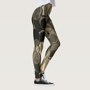 Leggings Piezas marrones, círculos y formas redondeadas