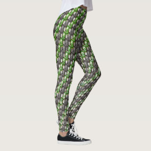 Leggings Piezas rectangulares esculpidas y manchadas, gris 