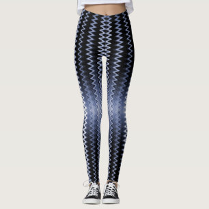 Leggings Pilar de énfasis del patrón ondulado azul