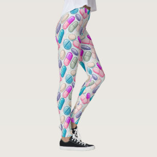 Leggings Píldoras rosadas de Aqua Púrpura Colores de agua