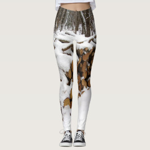 Leggings Pile de registro en las gargantas del bosque