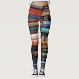 Leggings Pilhas de libros antiguos biblioteca