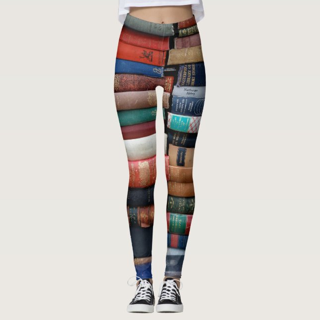 Leggings Pilhas de libros antiguos biblioteca (Anverso)