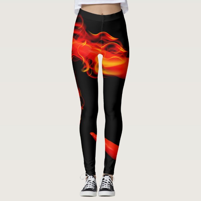 Leggings Pimientas de chile llameantes (Anverso)