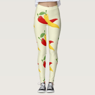 Leggings Pimiento de chile verde amarillo rojo Thunder_Cove