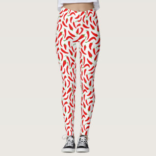 Leggings Pimientos de chile rojos en blanco