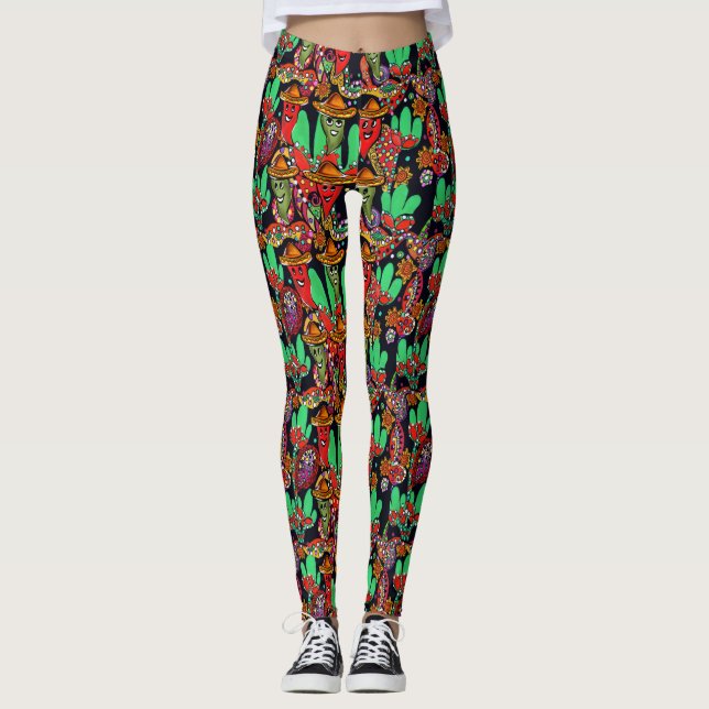 Leggings Pimientos del Cinco de Mayo (Anverso)
