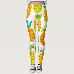 Leggings Piña Aislada: Patrón Vintage Sin Marea.