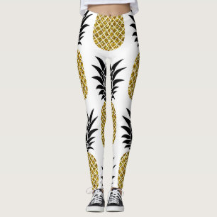 Leggings Piñas de oro: sin soldadura blanca de mano.
