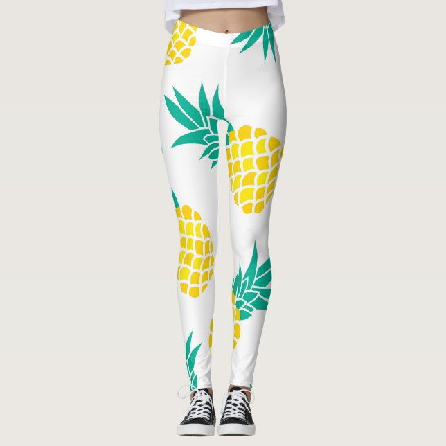 Leggings Piñas Exóticas: Luz Amarilla. (Anverso)