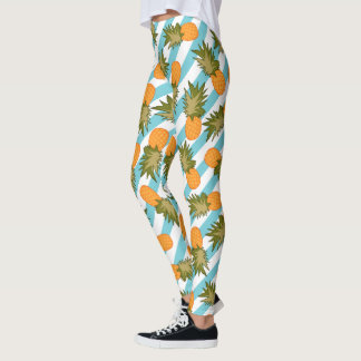 Leggings Piñas tropicales de verano y rayas