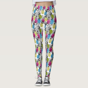 Leggings Piñas y hojas de palma 2 del arte pop