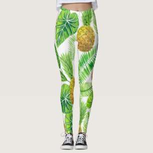 Leggings Piñas y hojas tropicales