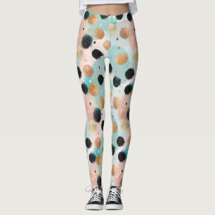 Leggings Pincel abstracto moderno y patrón de punto de polk