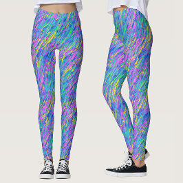 Leggings Pincel de Pintura Abstracto Artístico de Moda Colo